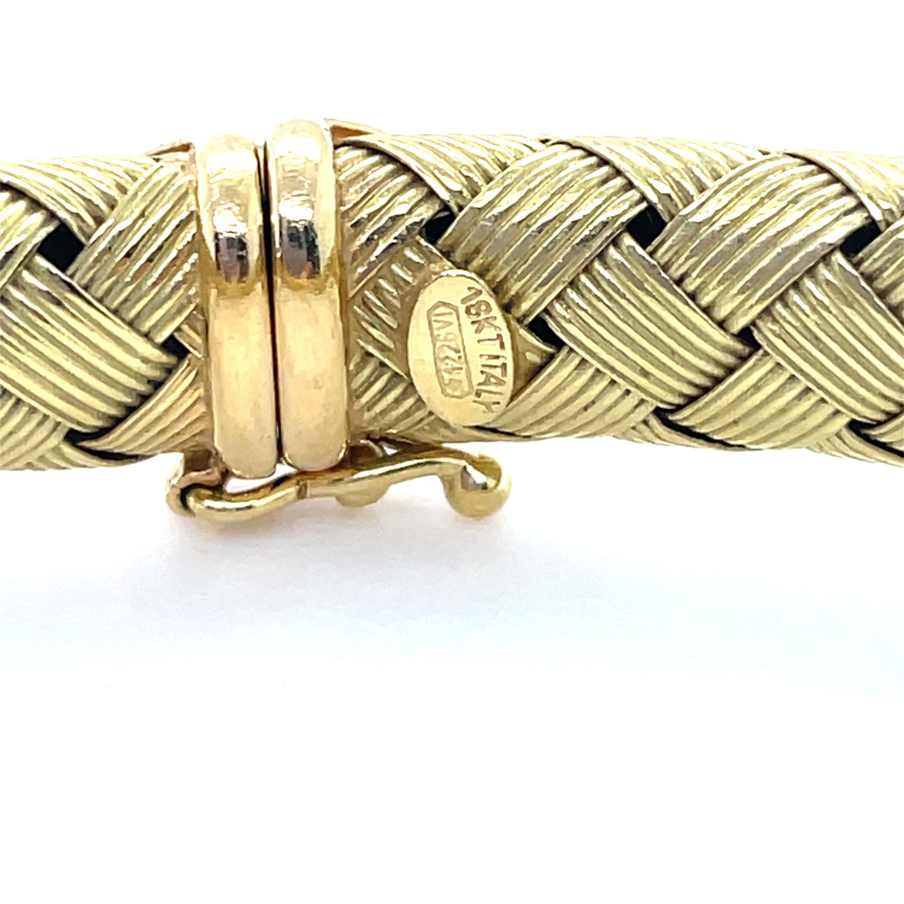 Women's Roberto Coin, 18K Yellow Gold and Sapphire Woven Silk Bracelet