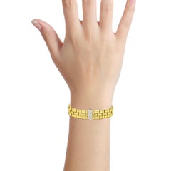 Roberto Coin 18 Karat Yellow Gold Appassionata Diamond Clasp 3-Row Bracelet
