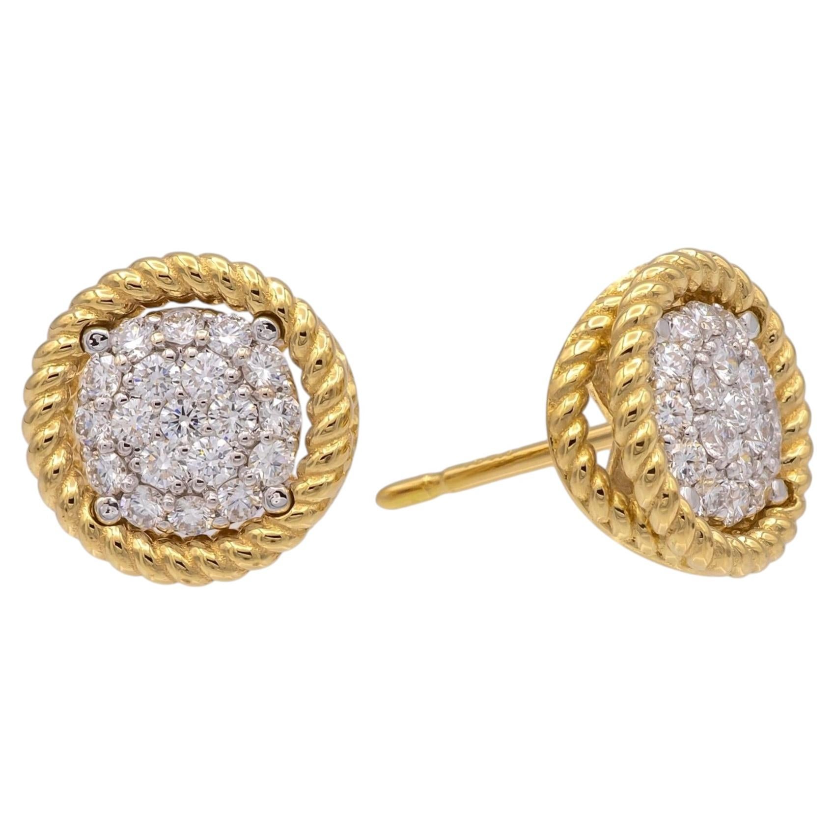 Boucles d'oreilles « Barrocca Twist Rope » en or jaune 18 carats de Roberto Coin