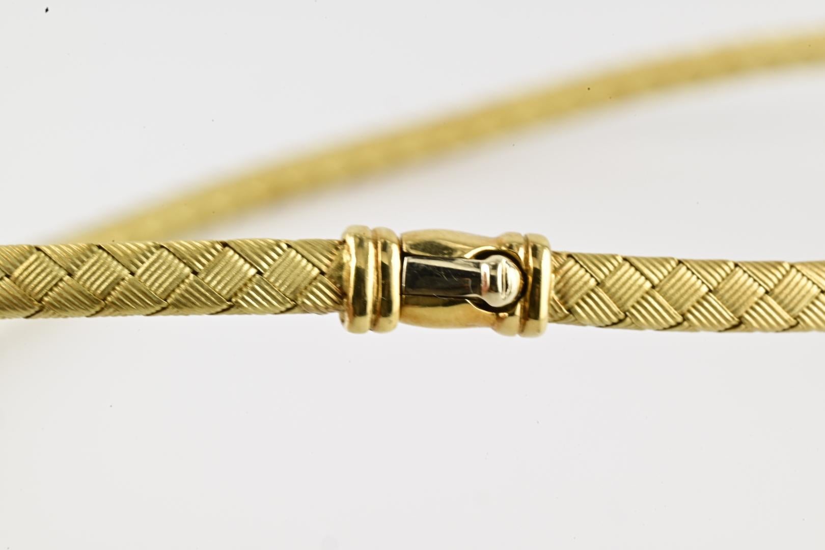 Roberto Coin Collier et Boucles d'oreilles tressés en or jaune 18K 29.65g Italie 1220V Unisexe en vente