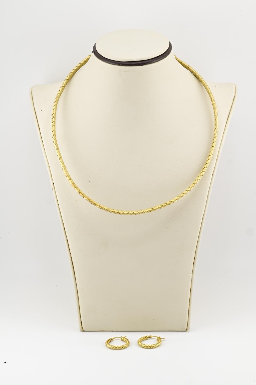 Roberto Coin Collier et Boucles d'oreilles tressés en or jaune 18K 29.65g Italie 1220V en vente 2