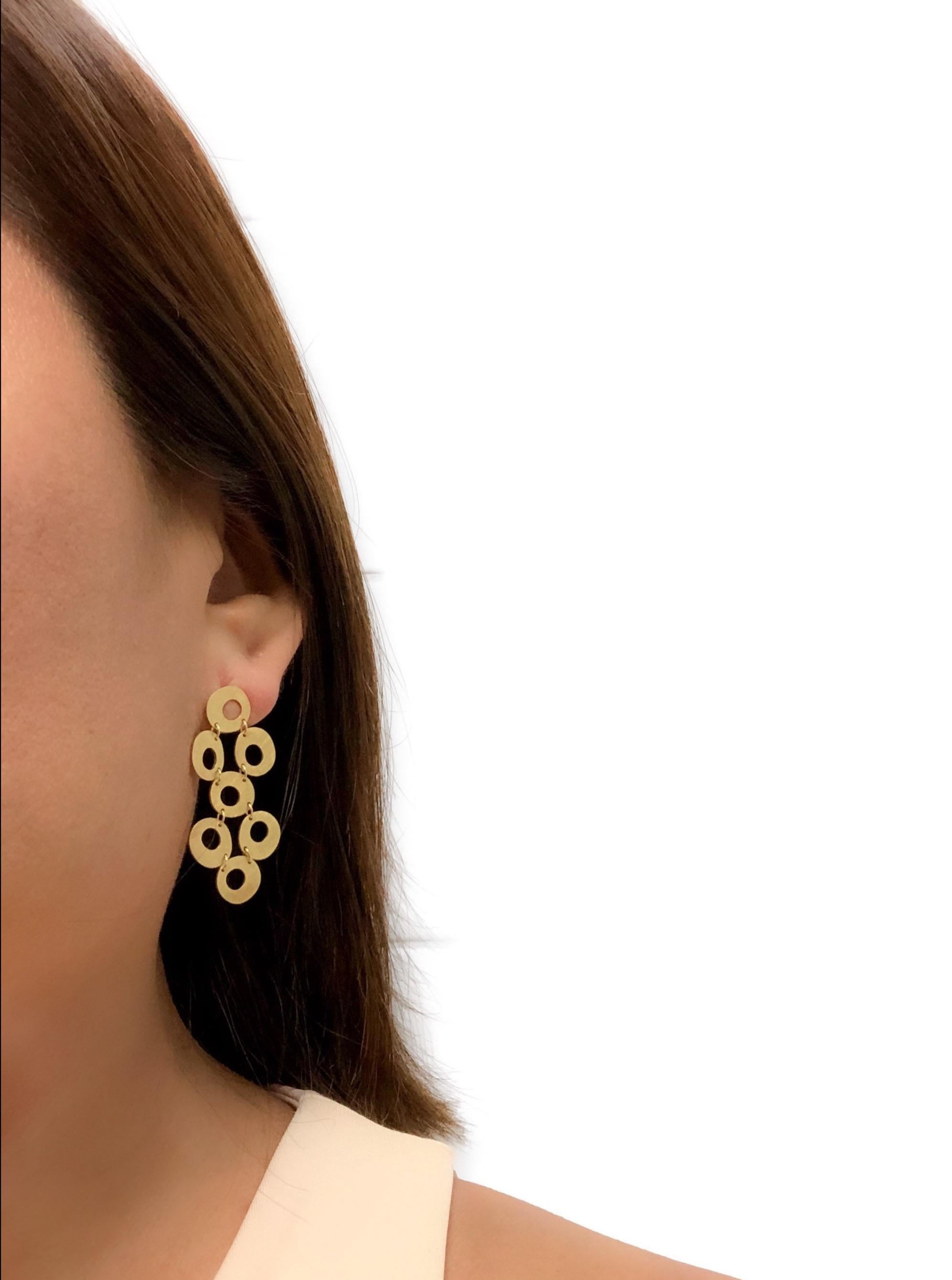 Women's Roberto Coin 18k Yellow Gold Circles Drop Chandelier Earrings