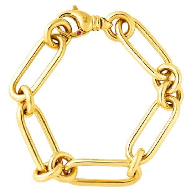18 Karat Gold Link Id Bracelet For Sale at 1stDibs | enterogold, sauro ...