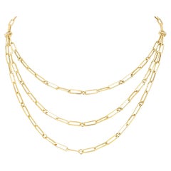 Roberto Coin 18K Yellow Gold Designer Gold Triple Strand Paperclip 7773263AYCHX