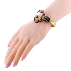 Roberto Coin 18 Karat Yellow Gold Diamond and Enamel Scorpion Bracelet