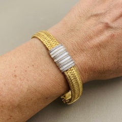 Roberto Coin Armband aus 18-karätigem Gelbgold mit Diamanten und Perlmutt-Gliedern