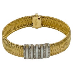 Roberto Coin 18k Yellow Gold Diamond and Mother of Pearl Link Bracelet