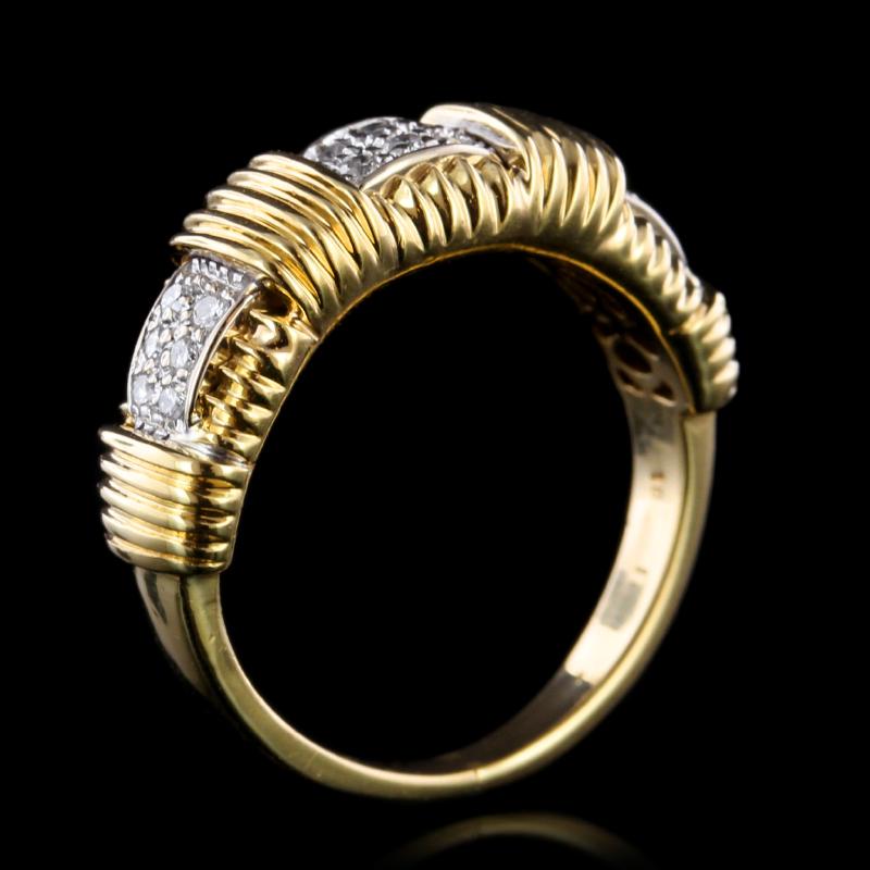 Roberto Coin 18 Karat Yellow Gold Diamond Appasionata Ring In Excellent Condition For Sale In Nashua, NH