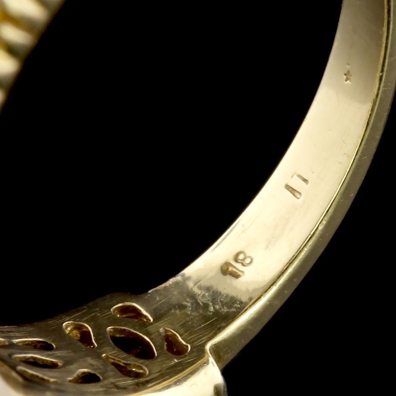 Women's or Men's Roberto Coin 18 Karat Yellow Gold Diamond Appasionata Ring For Sale