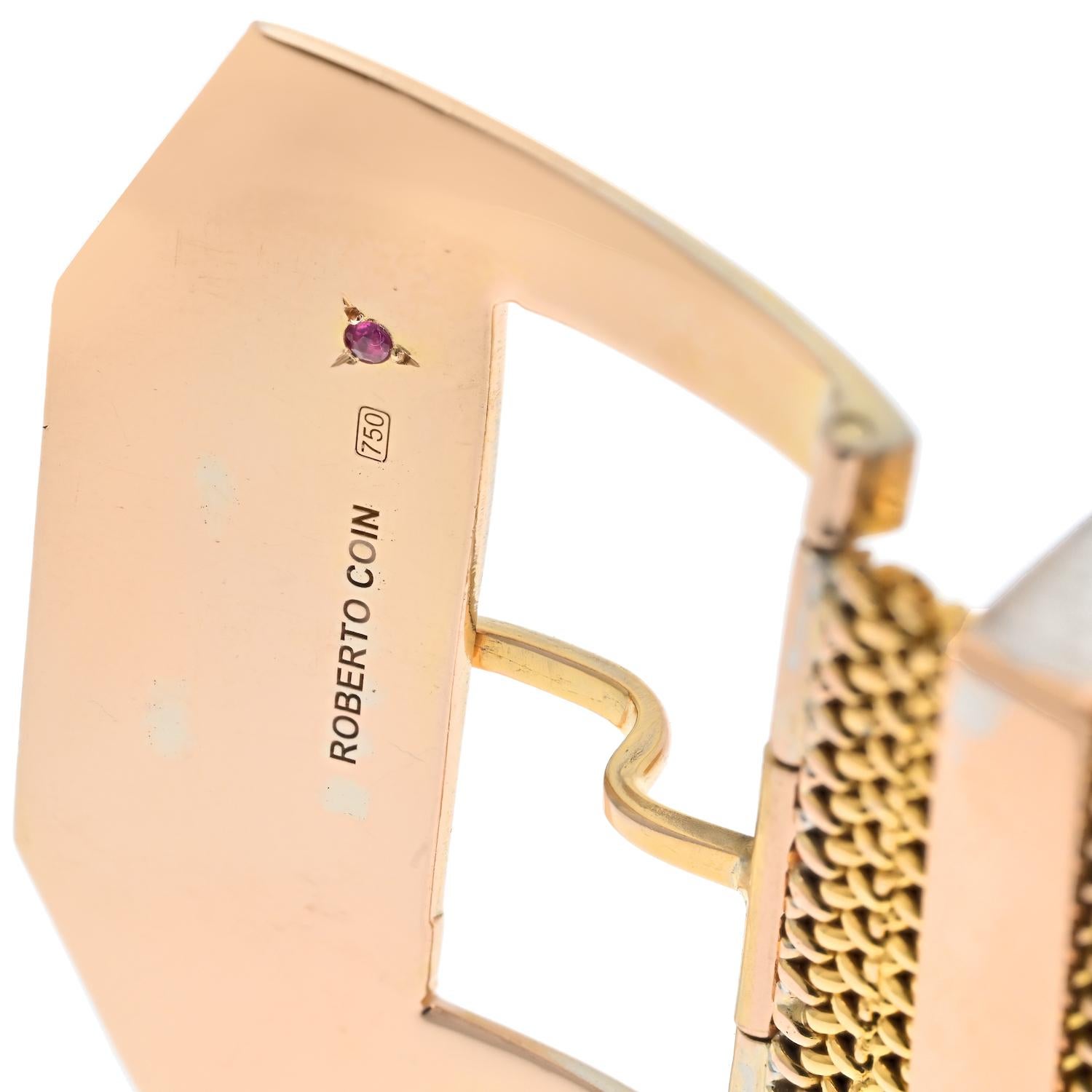 Roberto Coin Armband mit Gürtelschnalle aus 18 Karat Gelbgold mit Diamanten Damen im Angebot