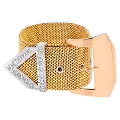 Roberto Coin Bracelet à boucle ceinture en or jaune 18 carats et diamants