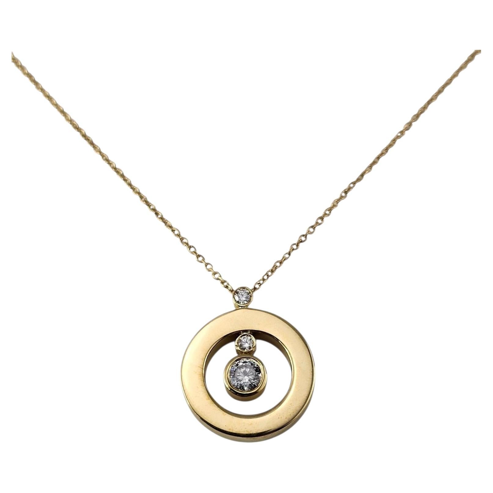 Collier Roberto Coin avec pendentif « Cento O » en or jaune 18 carats serti de diamants, n° 25401