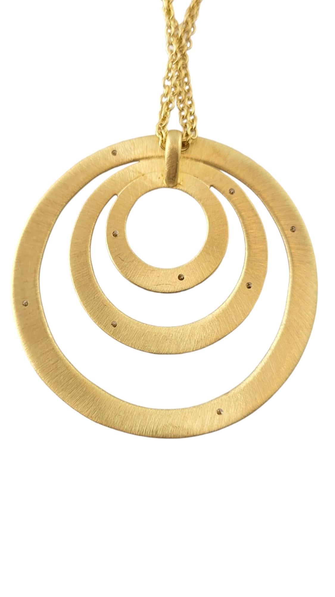 Roberto Coin 18K Yellow Gold Diamond Concentric Circle Pendant Necklace #17704 In Good Condition In Washington Depot, CT