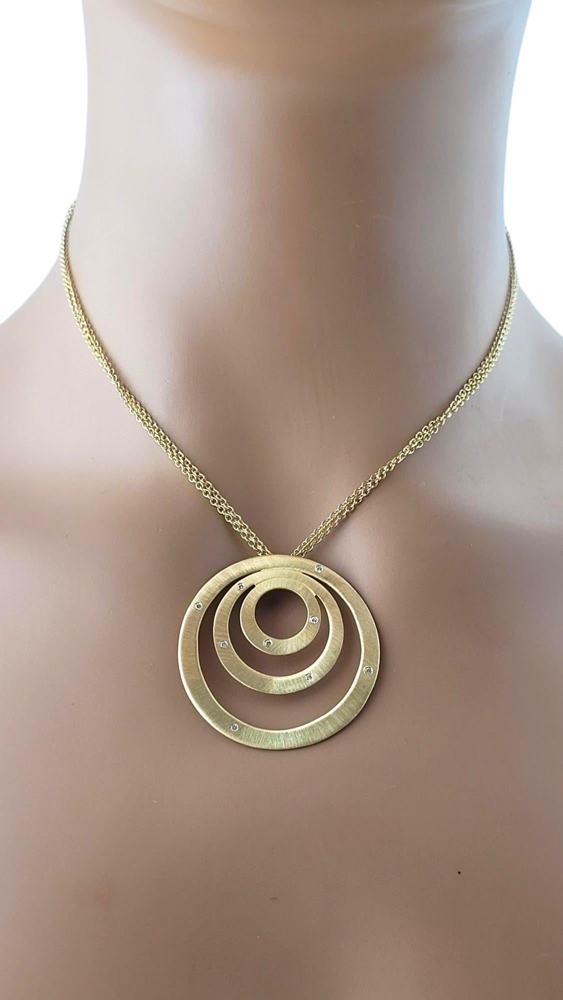Roberto Coin 18K Yellow Gold Diamond Concentric Circle Pendant Necklace #17704 2