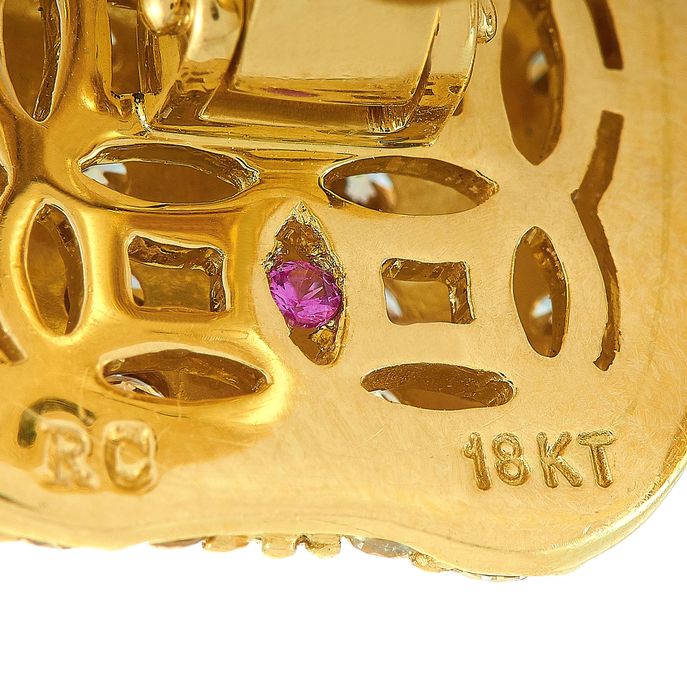 Men's Roberto Coin 18 Karat Yellow Gold Diamond Cufflinks