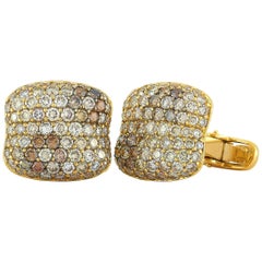 Roberto Coin 18 Karat Yellow Gold Diamond Cufflinks