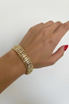 Roberto Coin 18K Yellow Gold Diamond Elephant Skin Bracelet