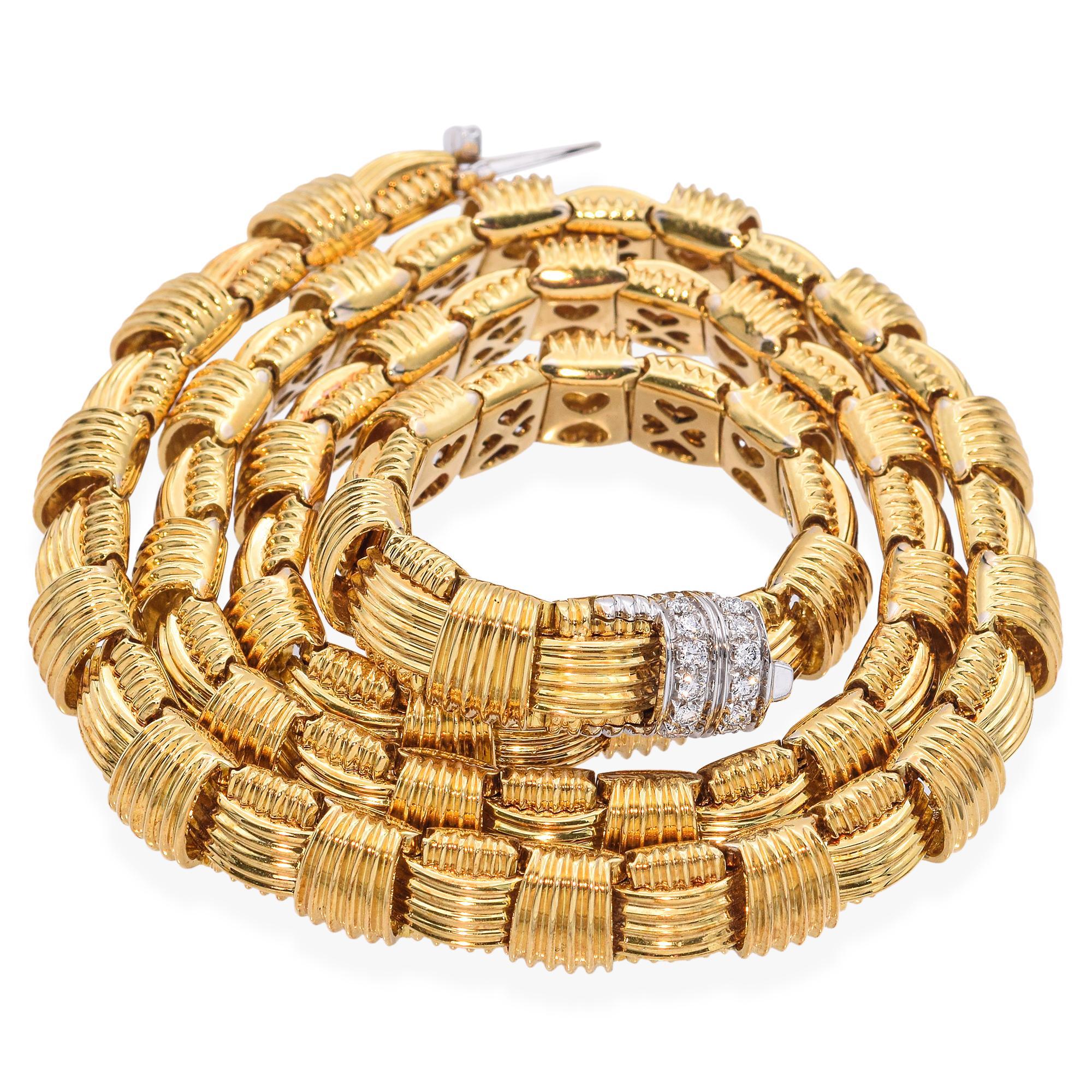 da uomo o donna Roberto Coin - Collana di diamanti in oro giallo 18 ct. in vendita
