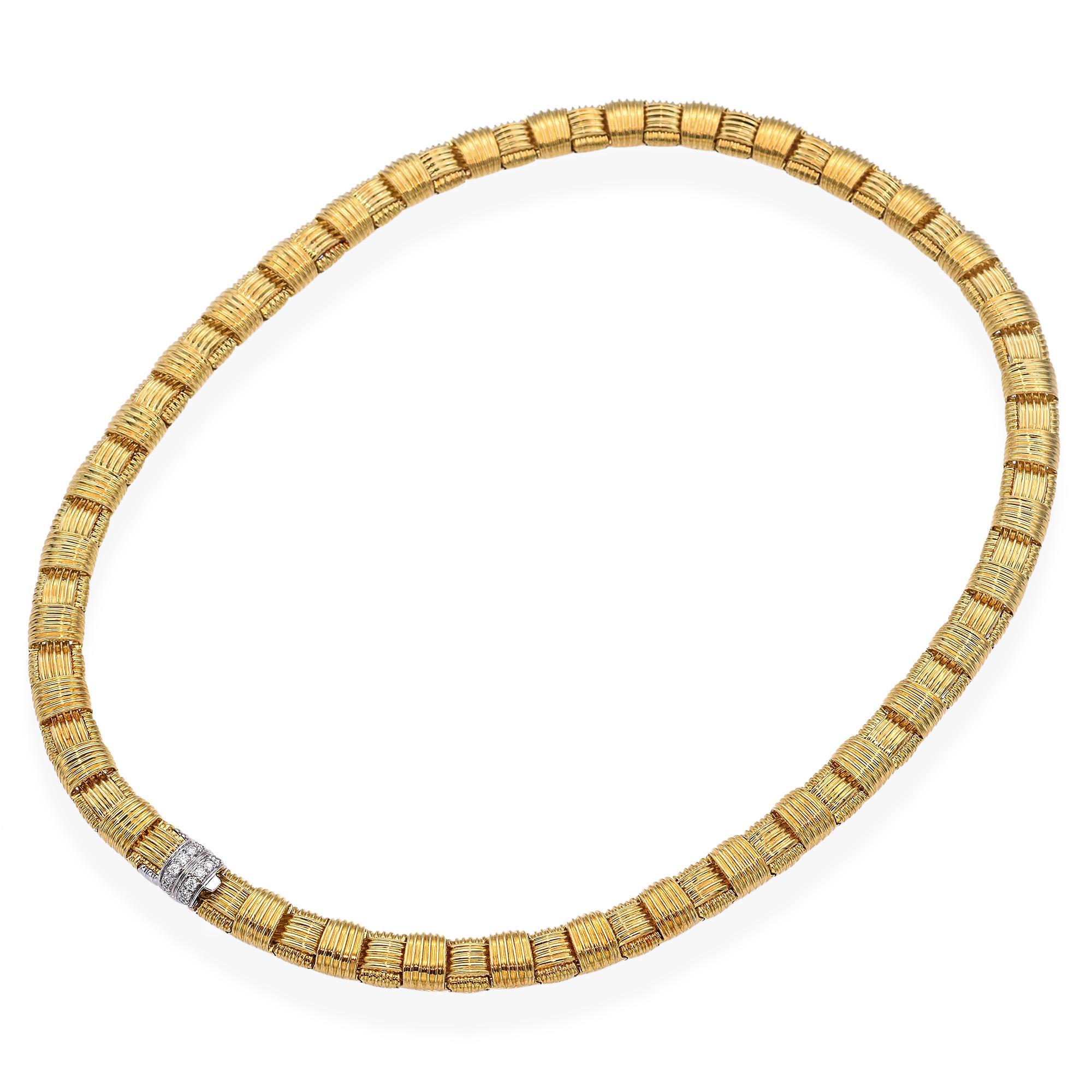 Roberto Coin - Collana di diamanti in oro giallo 18 ct. in vendita 1