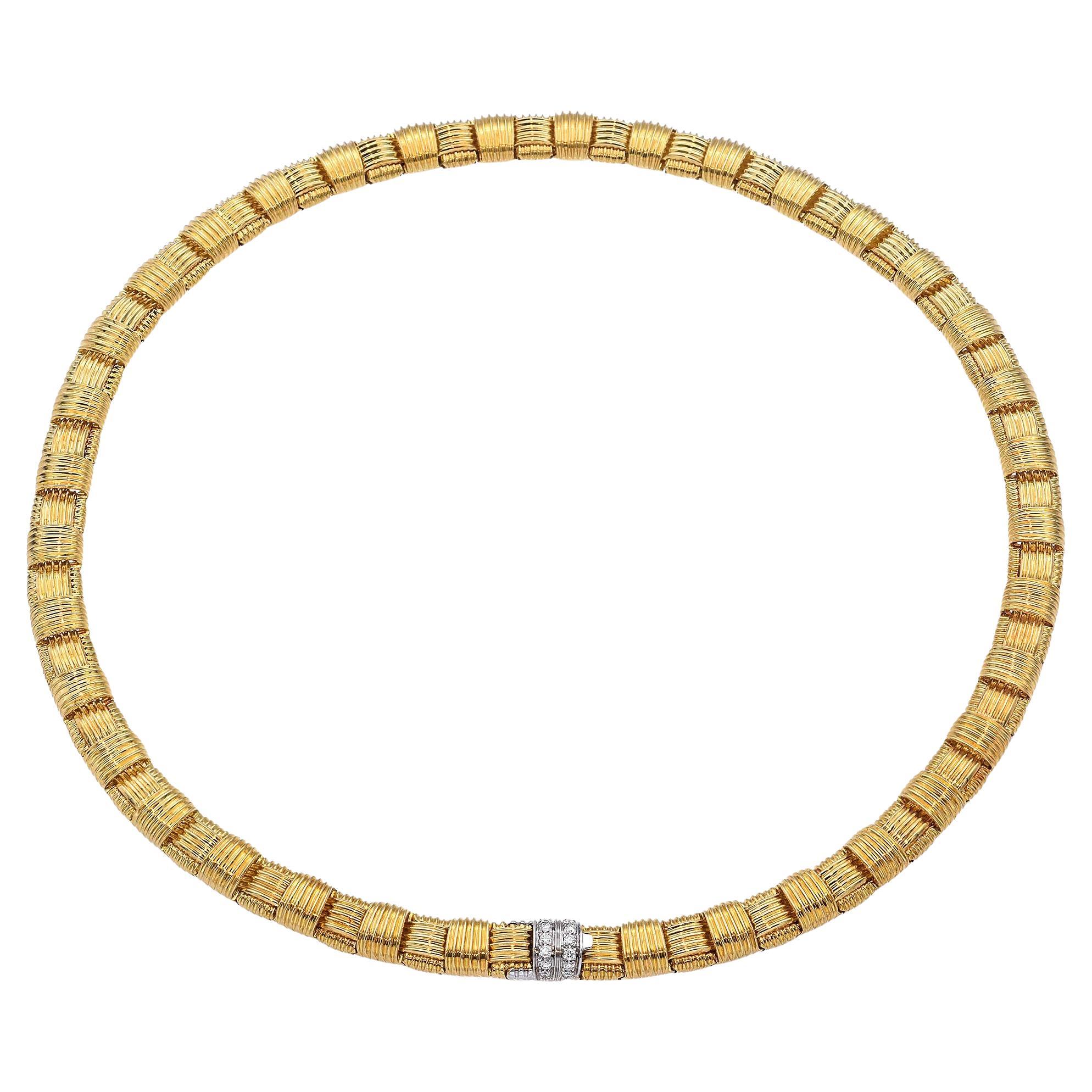 Roberto Coin 18k Yellow Gold Diamond Necklace