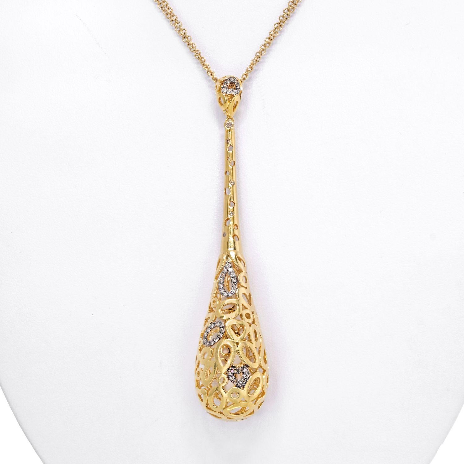 Modern Roberto Coin 18K Yellow Gold Diamond Pendant