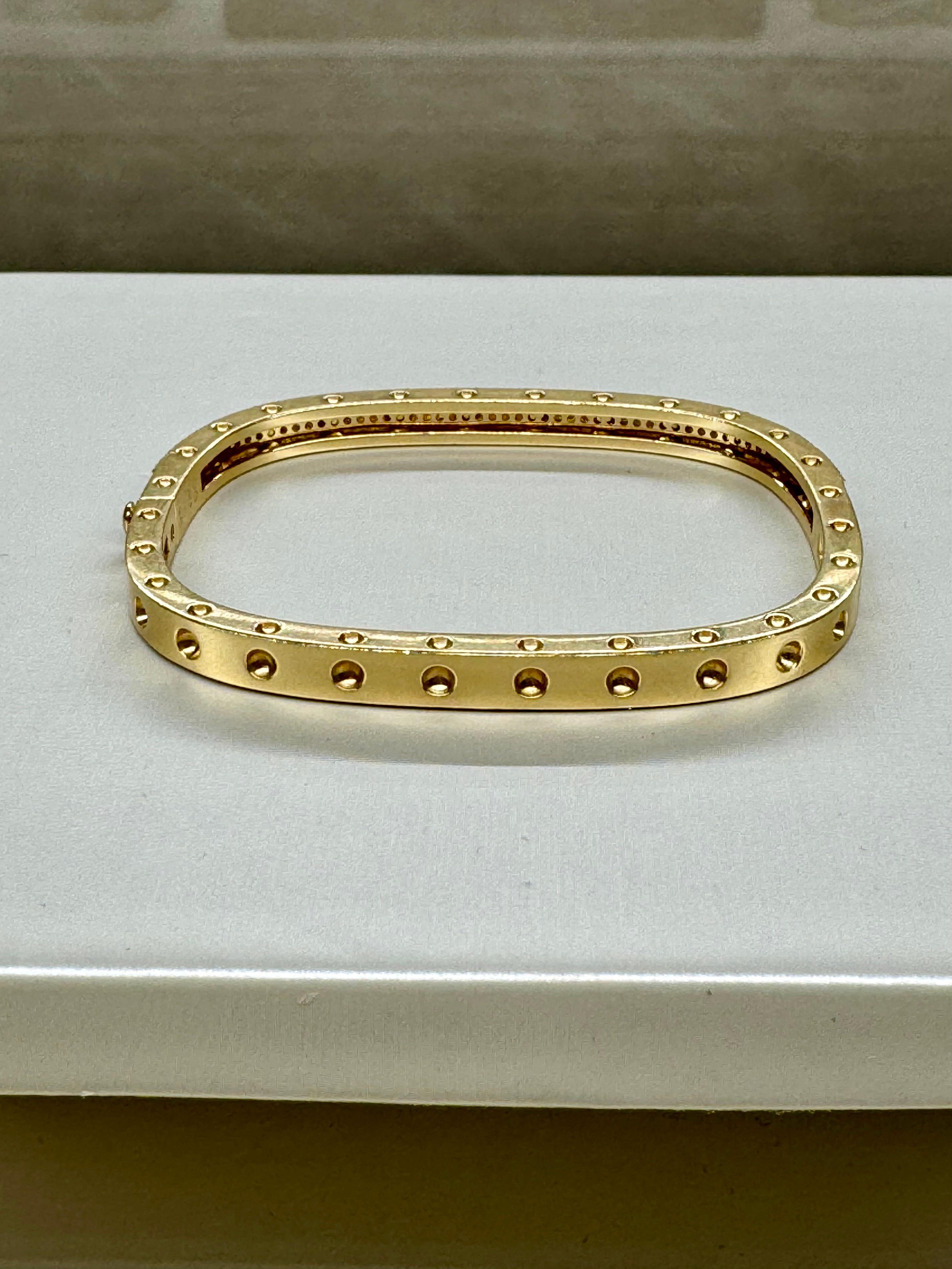 Roberto Coin Armreif Pois Moi, Münze 18K Gelbgold Diamant (Brillantschliff) im Angebot