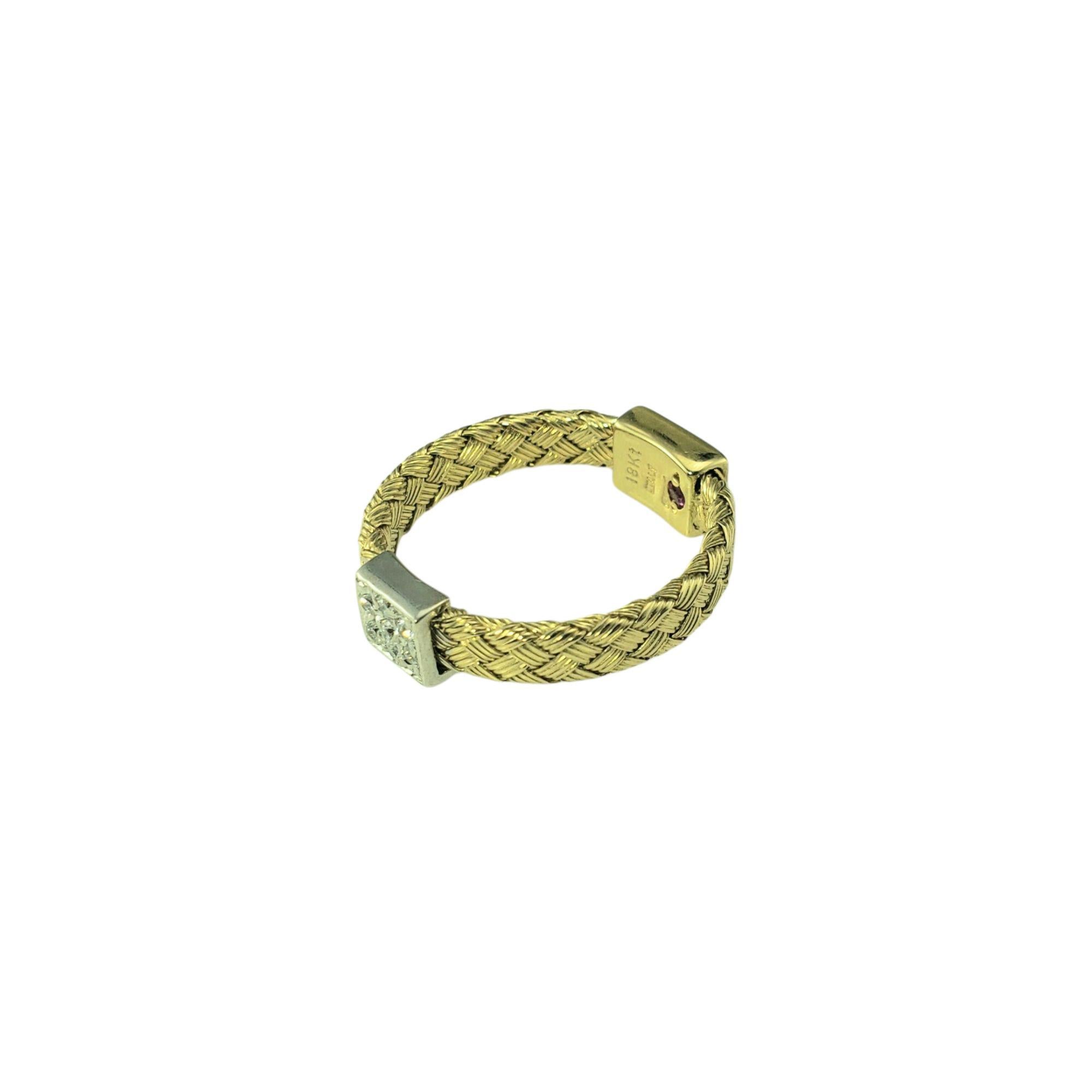 Brilliant Cut Roberto Coin 18K Yellow Gold & Diamond Primavera Ring Size 4.75 #21966 For Sale