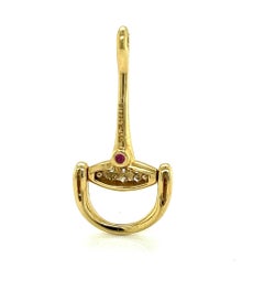 Roberto Coin 18k Yellow Gold Diamond Snaffle Horse-Bit Charm Pendant