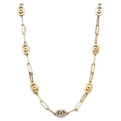 Roberto Coin 18K Yellow Gold Double O Paperclip Link Necklace with Diamonds