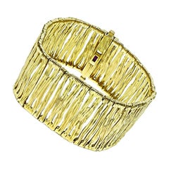 Bracciale Roberto Coin in oro giallo 18 carati con motivo a pelle di elefante