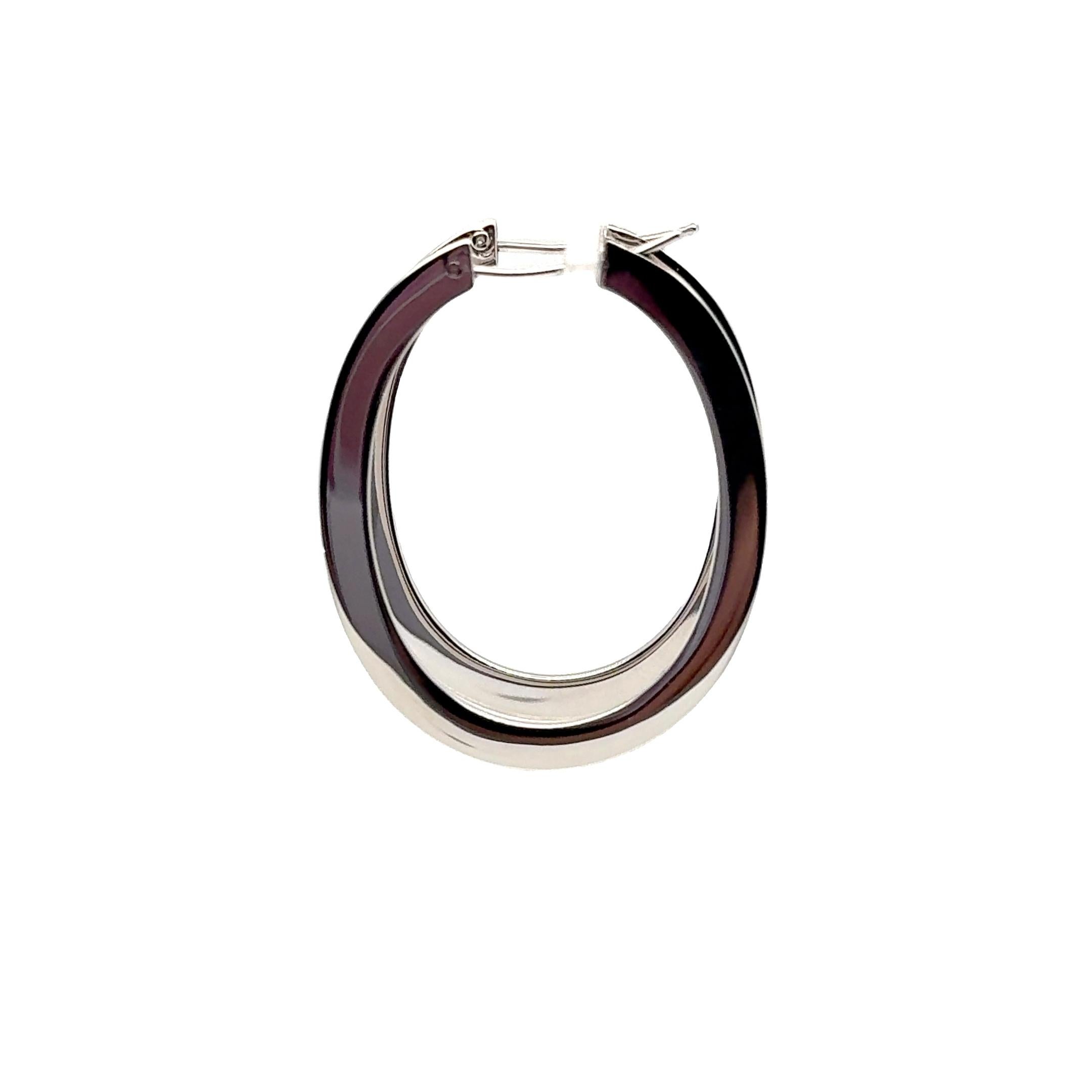 Roberto Coin Boucles d'oreilles ovales plates en or jaune 18K Pour femmes en vente