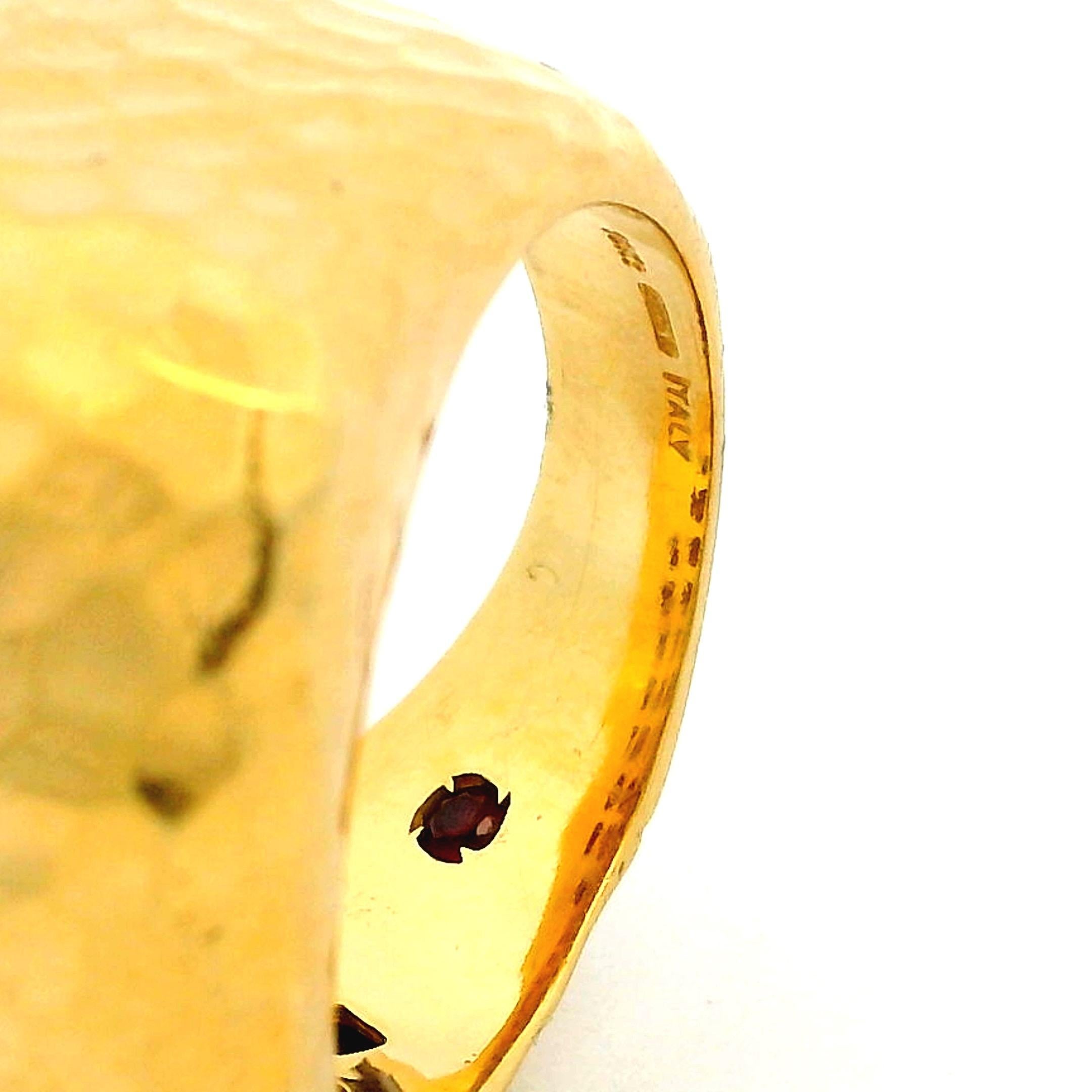 Roberto Coin Bague dôme martelée en or jaune 18K, finition italienne Martellato 6