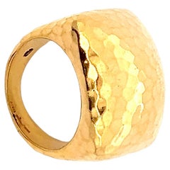 Roberto Coin 18K Yellow Gold Hammered Dome Ring, Italian Martellato Finish