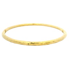 Roberto Coin 18k Yellow Gold Hammered Finish Slip On Stackable Bangle Bracelet