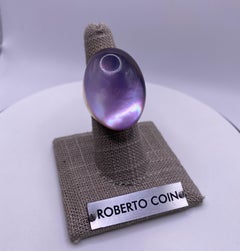 Roberto Coin Invisible Set Amethyst and Mother of Pearl Yellow Gold Ring