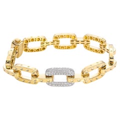Roberto Coin 18K Yellow Gold Link Pave Diamond Link Bracelet