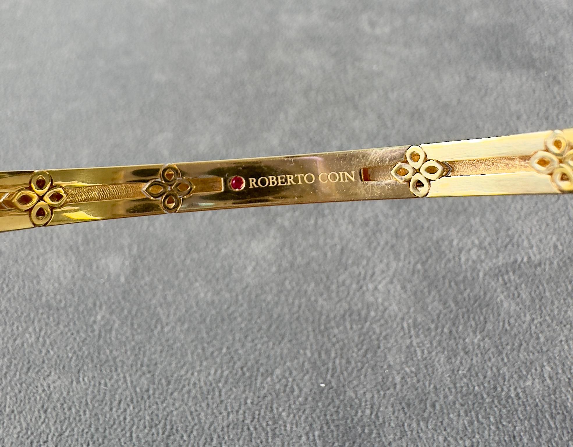 Roberto Coin 18k Yellow Gold Love in Verona Diamond Accent Bangle en vente 3
