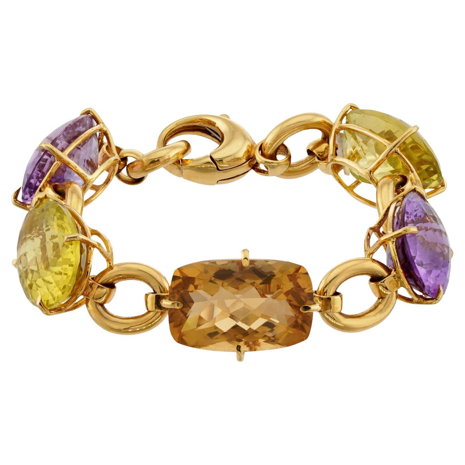 ROBERTO COIN 18k Yellow Gold Multicolor Gemstone Bracelet