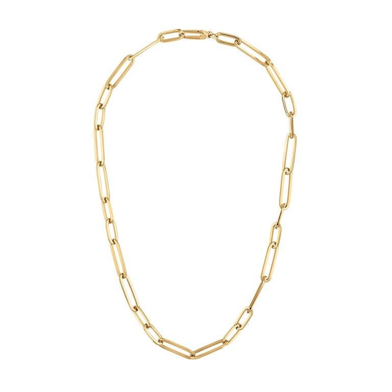 Roberto Coin 18K Yellow Gold Oval Paperclip Link Necklace 9151226AY180

Beautifully crafted in 18k yellow gold, this Designer Gold collection necklace from Roberto Coin will add just the right hint of chic to any ensemble. This oval paperclip link