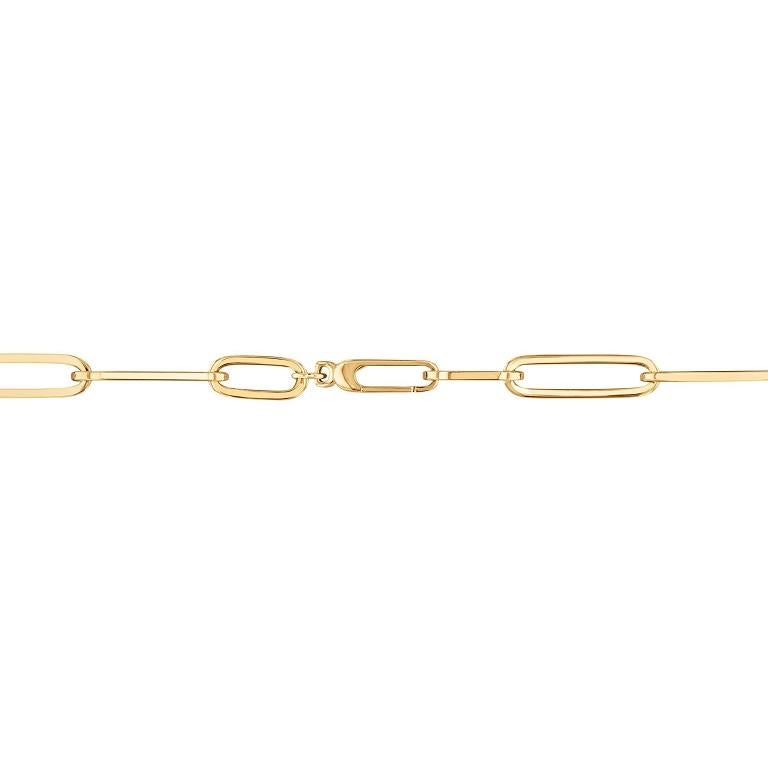 Roberto Coin 18K Yellow Gold Oval Paperclip Link Necklace 9151226AY180 In New Condition For Sale In Wilmington, DE