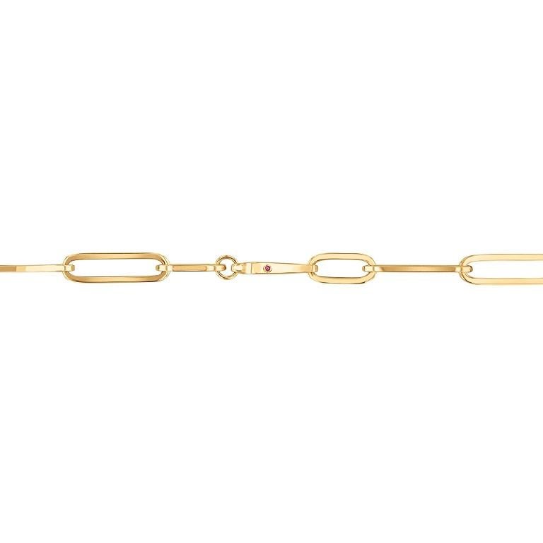 Women's or Men's Roberto Coin 18K Yellow Gold Oval Paperclip Link Necklace 9151226AY180 For Sale