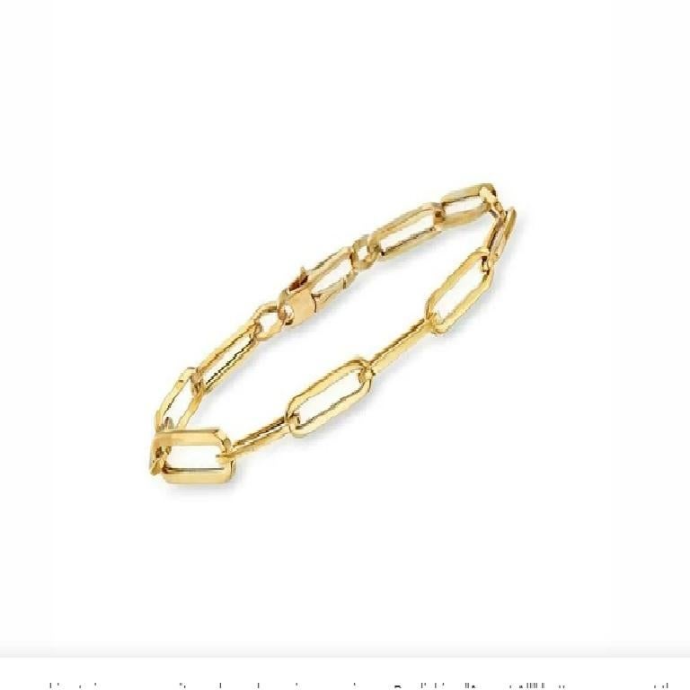 Roberto Coin 18K Yellow Gold Paperclip Bracelet 9151226AYLB0 In New Condition In Wilmington, DE