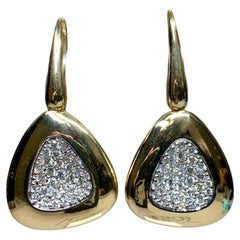 Roberto Coin 18K Yellow Gold Pavé Diamond Capri Triangle Hook Drop Earrings
