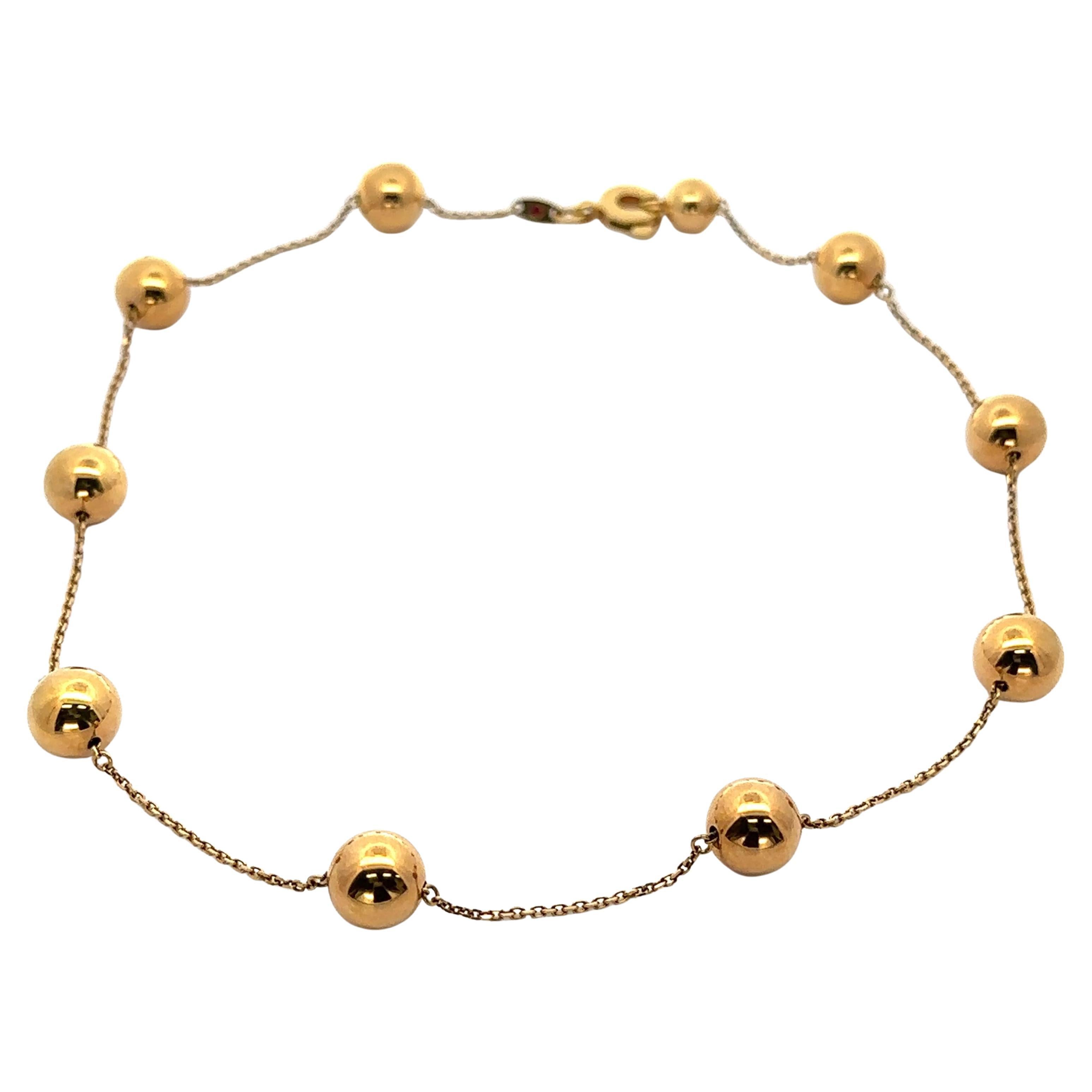 Roberto Coin 18k Yellow Gold Polished Bead Ball Station 17.5" Necklace