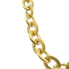 Roberto Coin 18k Yellow Gold Round Diamond Pave Oval Link Necklace In Stock