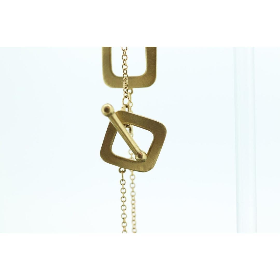Women's Roberto Coin 18k Yellow Gold Toggle Bracelet. Brushed Square Loop Link Bracelet.