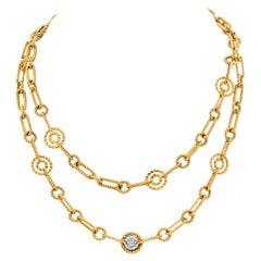 Roberto Coin 18k Yellow Gold Twisted Rope Link Chain Necklace