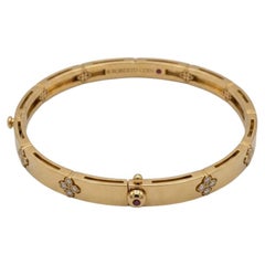 Roberto Coin 18k Yellow Gold Venetian Princess Diamond Bangle Bracelet