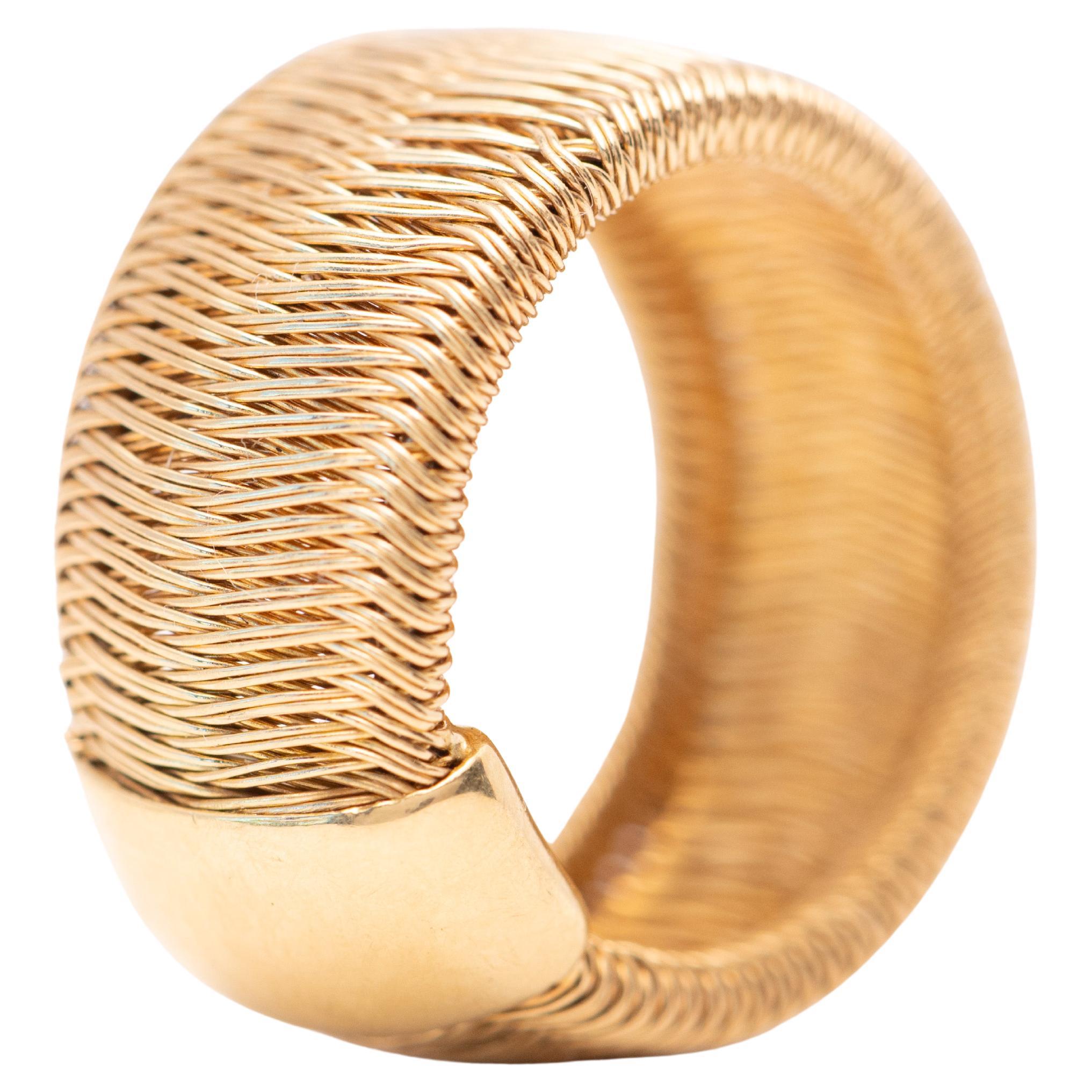 Roberto Coin Anello a fascia in oro giallo 18 carati Designer italiano di alta gioielleria