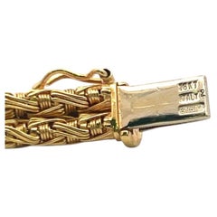 Roberto Coin 18K Yellow Gold Woven Bracelet with 2.5 Carat Round G-VS Diamonds